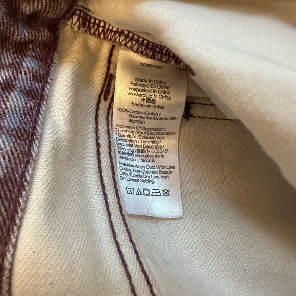 Madewell Perfect Vintage Straight Leg Cabernet Plaid Jeans - Picture 6 of 10